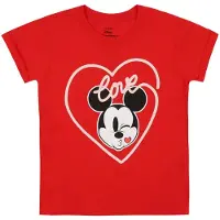Disney Meisjes Mickey Mouse Kus T-shirt (Rood)