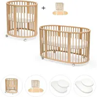 Stokke Sleepi Mini en uitbreidingset naturel met matras & hoeslaken