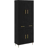 vidaXL Highboard Zwart Eiken 69,5 x 34 x 180 cm Bewerkt hout