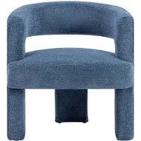 Vente-unique Fauteuil in blauwe textuurstof FONTANOVA