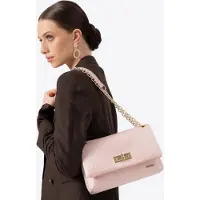 WITTCHEN Dames crossbody tas met gevlochten ketting, roze polypropyleen