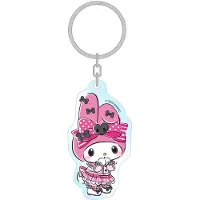 Sakami Merchandise Sanrio Pink Black Party Series Acrylic Keychain My Melody 7 cm Keyrings