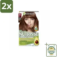 Garnier - Nutrisse Ultra Crème 4.5 - Haarkleuring - Mahoniebruin - Intens Voedend - Permanente Kleur - Voordeelverpakking - 2 stuks - Nutrisse Ultra Crème - Grijsdekking