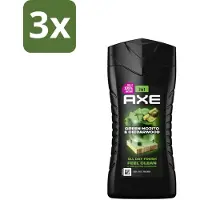 Axe - 3-in-1 Douchegel - Wild Mojito & Cedarwood - 12hrs Long Lasting Scent - 250 ml - Bulkverpakking - 3 stuks
