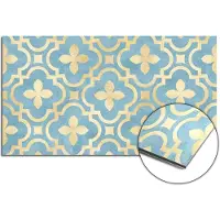 KitchenArt - Deep Azure Blossom Spatscherm - 100x50 cm - Spatscherm Achterwand Keuken - Spatwand Keuken