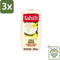 Tahiti 3 x - Douchegel - Kokos & Kokosolie - Hydraterend - 250 ml - Grootverpakking - Douchegel Kokos - Kokosolie Douchegel - Hydraterende Douchegel - Kokos Geur - Douchegel Tropisch