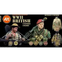 AK-Interactive WWII British Uniform Colors Set - - AK-11636