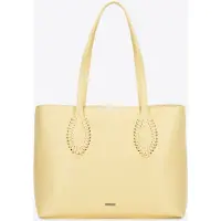 WITTCHEN Dames eco-leren shopper met gevlochten accenten geel eco-leer