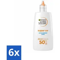 Garnier - Ambre Solaire - UV Fluid - Super UV Hyaluronzuur - Hydraterend - SPF 50+ - 40 ml - Voordeelverpakking - 6 stuks