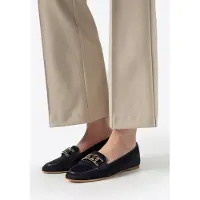 WITTCHEN Dames Leren Platte Loafers Marineblauw Natuurlijk Leer
