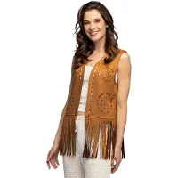 Boland - Gilet Willow (M/L) - Volwassenen - Hippie - Festival - Flower power - 70s - Carnaval