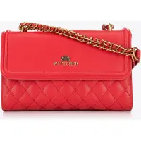 WITTCHEN Dames Messenger Bag van echt leer met stiksel in rood