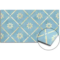 KitchenArt - Starline Blue Tile Spatscherm - 100x50 cm - Spatscherm Achterwand Keuken - Spatwand Keuken