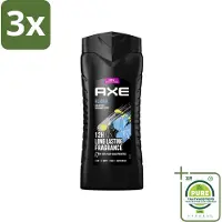 Axe 3 x XL - 3-in-1 Douchegel - Alaska - Ocean Air & Bergamot - 12hrs Long Lasting Scent - 400 ml - Grootverpakking - Douchegel - Alaska - Oceaanlucht - Bergamot - 3-in-1
