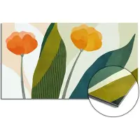 KitchenArt - Sunset Blooms Spatscherm - 60x40 cm - Spatscherm Achterwand Keuken - Spatwand Keuken