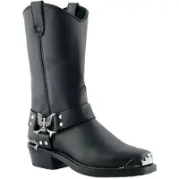 Grinders Heren Zwarte Cowboy Bikerlaarzen - Eagle Hi