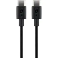 Wentronic USB-C naar USB-C kabel - USB2.0 - tot 60W / zwart - 1 meter