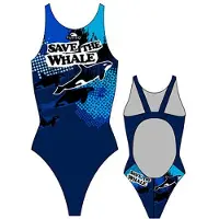 Turbo Save The Whale Pro Resist Swimsuit Blauw M Vrouw