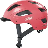 ABUS Stadthelm Hyban 2.0 - Fietshelm met achterlicht, ABS-buitenschil, goede pasvorm - voor dames en heren - Koraal, maat M (52-58 cm?)