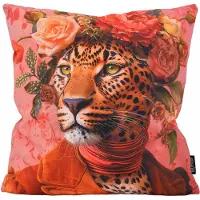 Gek op kussens! Flower leopard #2 | 45 x 45 cm | kussenhoes | katoen/polyester
