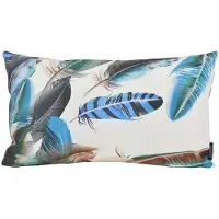 Gek op kussens! Sierkussen blue/green peacock outdoor | 30 x 50 cm | katoen/polyester