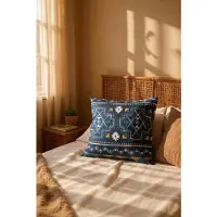 Gek op kussens! Sierkussen indian style darkblue | 45 x 45 cm | katoen/linnen