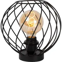 Lucide DANZA - Tafellamp - Ø 25 cm - 1xE27 - Zwart