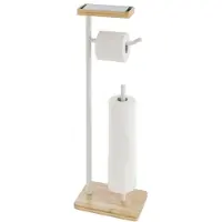 Coppens Toiletrolhouder Filano metaal plus Bamboe wit