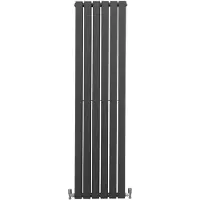 MonsterShop Design Radiator Sierradiator Verwarming - Antraciet - 1600 mm x 420 mm - Inclusief Schoonmaakborstel + Bevestigingsset - Plat Verticaal