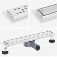 vidaXL Doucheafvoer 2-in-1 met 360° Sifon zilver 54 x 11 x 9,5 cm