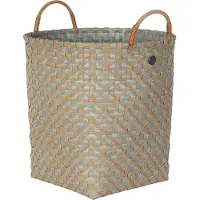 Handed By - Opbergmand met hengsels - Opberger - Mand - Woonkamer - Kinderkamer - Badkamer - Decoratief - Ivy & Rose large- matcha green met ecru patroon