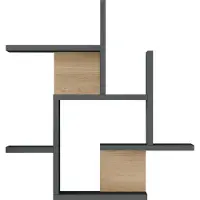 En.casa Wandrek Reyna 66x63x15 cm antraciet en houtkleurig []