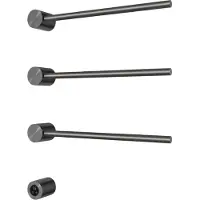 Hotbath &more set van 3 rails rarh50 round 50 cm met separate schakelaar geborsteld gunmetal pvd