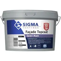 Sigma Facade Topcoat Semi-Matt | Zijdematte Gevelverf 2,5 LTR - Wit
