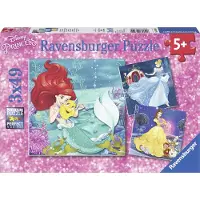 Ravensburger 3 x 49-delige kinderpuzzel, Disney Prinsessen Avonturen, artikelnummer 09350