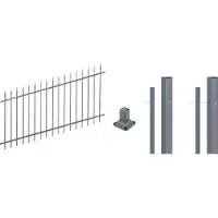 Alberts 511661 compleet hekwerkset verst., voor montage op harde ondergrond, antraciet, hoogte 100 cm, lengte 6 m