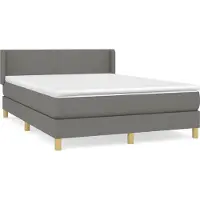 Syfax Boxspring met matras stof donkergrijs 140x190 cm