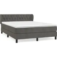 Syfax Boxspring met matras fluweel donkergrijs 140x190 cm