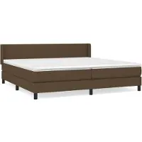 vidaXL Boxspring met matras stof donkerbruin 200x200 cm