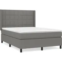 Syfax Boxspring met matras stof donkergrijs 140x200 cm