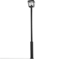 LUCANDE buitenlamp Dunia, antraciet, metaal, hoogte 220 cm dimbaar, zwart, Aluminium, Modern