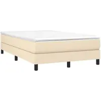 vidaXL Boxspring met matras stof crèmekleurig 120x190 cm