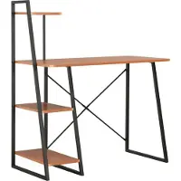 Syfax Bureau met schappen 102x50x117 cm zwart en bruin
