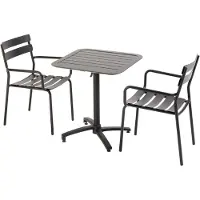 Oviala - Klaptafel 70 x 70 cm en 2 stoelen zwart - Almada