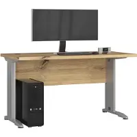 Akord Bureau BM-135 / Computerbureau / Computer Tafel / Vrijstaand Bureautafel met Metalen Poten / Artisan Eik / 135 x 76 x 60 cm