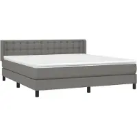 Syfax Boxspring met matras stof donkergrijs 160x200 cm