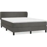 Syfax Boxspring met matras fluweel donkergrijs 140x190 cm