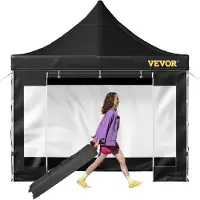 Vevor Gazebo Opvouwbaar 3x3m Opvouwbaar Gazebo 240g PVC Gecoat Polyester Pop-Up Gazebo 1,95-2,13m Verstelbare Feesttent Tuintent Strandtent voor Bruiloften of Andere Commerciële Activiteiten