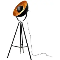 LINDBY Vloerlamp Mineva, zwart, Woon-/ Eetkamer, metaal, Modern, vloerlamp