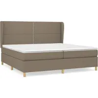 vidaXL Boxspring met matras stof taupe 200x200 cm